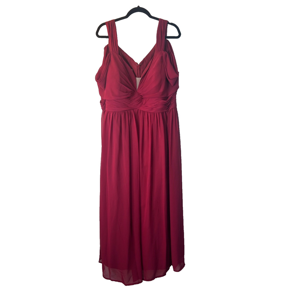 Azazie Oceana Bridesmaid Dress Size A26 Burgundy Wine Chiffon Sweetheart‎ A-Line
